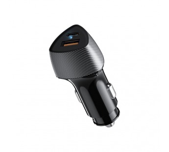 Автомобильный адаптер 2гн. (1гн.USB-A QC3.0 18W +1гн.Type-C PD 20W) 20W, чёрный "Rexant"#2093733