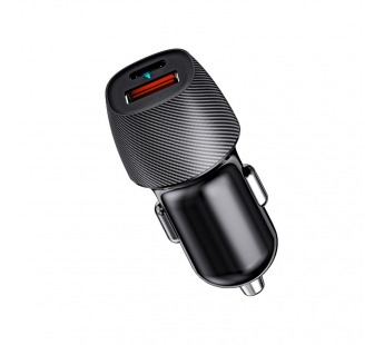 Автомобильный адаптер 2гн. (1гн.USB-A QC3.0 18W +1гн.Type-C PD 20W) 38W, чёрный "Rexant"#2093734