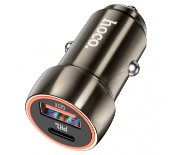 Адаптер Автомобильный Hoco Z46A Blue whale (повр. уп.) PD20W+QC3.0 USB/Type-C/5V/3A (metal g(240474)#2092964