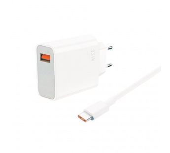 Адаптер Сетевой с кабелем ORG Xiaomi [BHR4996GL] (повр. уп.) USB 33W (USB/Type-C) (B) (white(240471)#2092962