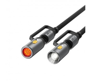 Кабель Type-C - 3 в 1 (Type-C+прикуриватель+LED подсветка) Acefast J4 (3A, 60W, оплетка нейлон, 1,2 м) Черный#2100356