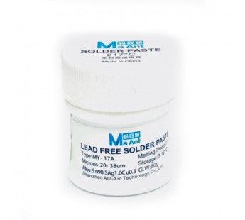 Паста паяльная MaAnt MY-17A (50 г, высокотемпературная 217°C, бессвинцовая)#2103667