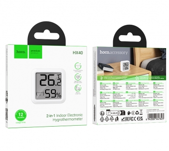 Датчик температуры и влажности 2в1 Hoco HX40 Indoor гигротермометр#2094602