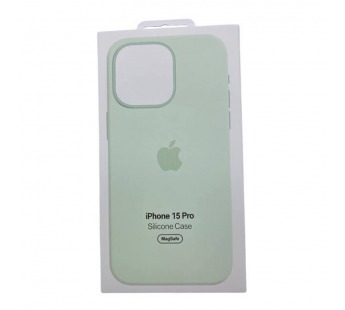 Чехол iPhone 15 Pro Silicone Case MagSafe OR с Анимацией Soft Mint#2094073