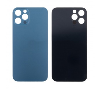 Задняя крышка для iPhone 12 Pro Max (A2411) Синий (стекло, узкий вырез под камеру, логотип) - Премиум#2096717