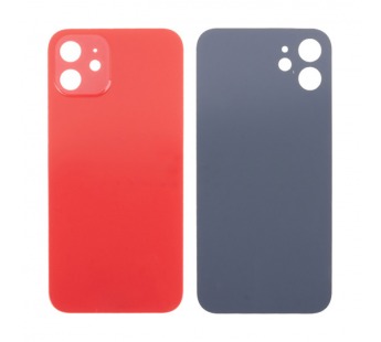 Задняя крышка для iPhone 12 (A2403) Красный (стекло, узкий вырез под камеру, логотип) - Премиум#2096697
