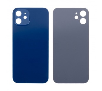Задняя крышка для iPhone 12 (A2403) Синий (стекло, узкий вырез под камеру, логотип) - Премиум#2096696