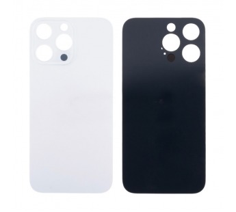Задняя крышка для iPhone 14 Pro Max (A2895) Белый (стекло, узкий вырез под камеру, логотип) - Премиум#2096185