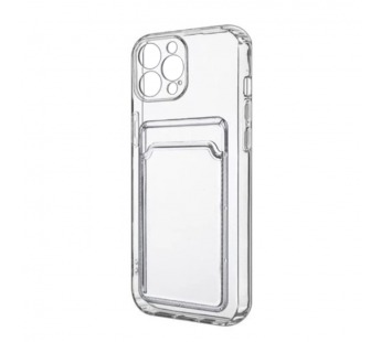 Чехол-накладка для iPhone 11 Pro Max (с защитой камеры, карманом для карт, прозрачный)#2095649