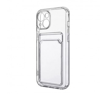 Чехол-накладка для iPhone 14 (с защитой камеры, карманом для карт, прозрачный)#2095657