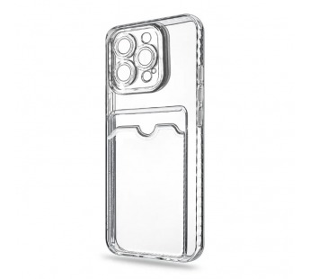 Чехол-накладка для iPhone 16 Pro (с защитой камеры, карманом для карт, прозрачный)#2095663