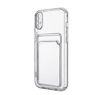 Чехол-накладка для iPhone X/Xs (с защитой камеры, карманом для карт, прозрачный)#2095667