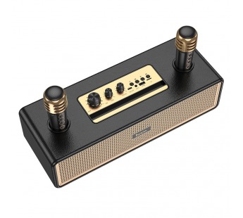 Портативная акустика Hoco BS63 (USB,FM,TF card,AUX, 2 микрофона беспроводных) (черный)#2094101