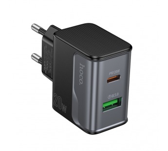 Адаптер сетевой Hoco CS71A (QC3.0+PD20W) (черный)#2094064
