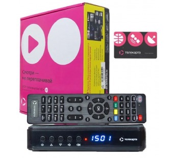 Комплект спутникового телевидения Телекарта  HD EVO 09 (R5) (Conax/Irdeto/Cti), с картой#2130356