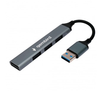 Разветвитель USB2.0 4гн.USB2.0, кабель USB 10см, алюминий Gembird#2096052