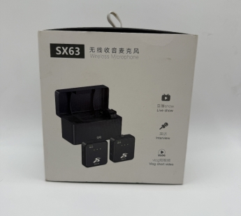 Микрофон потоковый беспроводной SX63 (2 микрофона+ресивер универсальный) черный#2142786
