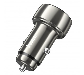 Адаптер Автомобильный Hoco Z50 Leader (повр. уп.) 48W PD30W+QC3.0 USB/Type-C/5V/3A (metal gr(240521)#2096047