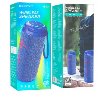 Портативная колонка BOROFONE BR24 (Bluetooth/USB/TF/AUX/FM/5Вт) синяя#2096089