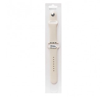 Силиконовый ремешокдля часов Apple Watch 38/40/41мм силикон на кнопке (S) бежевый#2099398