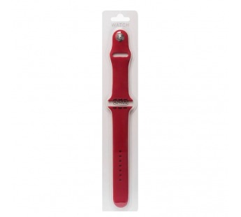 Силиконовый ремешокдля часов Apple Watch 42/44/45мм силикон на кнопке (L) красный#2099389