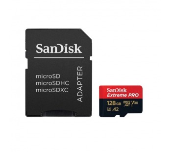 Карта памяти MicroSD 128GB SanDisk Class 10 Extreme Pro A2 V30 UHS-I U3 (200 Mb/s) + SD адаптер#2096854