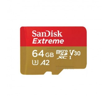 Карта памяти MicroSD 64GB SanDisk Class 10 Extreme UHS-I U3 (170 Mb/s) без адаптера#2095892