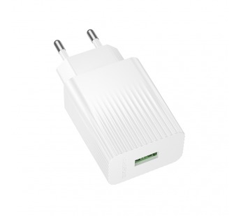 Сетевое зарядное устройство BOROFONE BAS72A, 1USB быстрая зарядка(QC 3.0), цвет белый#2095886