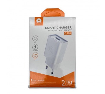 Сетевое зарядное устройство USB WUW C192 (1USB 5V 2.1A 10W) Белый#2095980