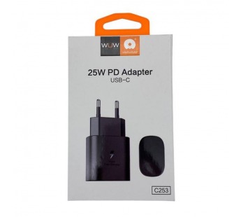 Сетевое зарядное устройство Type-C WUW C253 (1Type-C PD 25W для Samsung) Черный#2099386