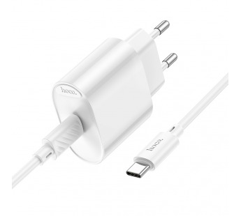 Адаптер сетевой Hoco C109A PD20W +кабель Type-C/Type-C, цвет белый#2119940