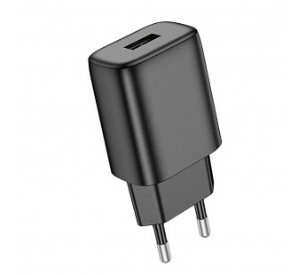 Адаптер Сетевой Hoco C134A Solid USB 2,4A/12W (black) (240257)#2098673