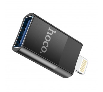 Переходник USB (м) - Lightning (п) / Type-C (п) Hoco UA17 5см (black) (235057)#2100262