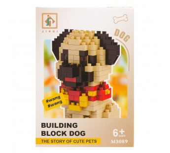 Конструктор - "Dog series" собака (3) (beige/black) (240216)#2099916