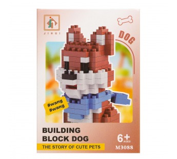 Конструктор - "Dog series" собака (7) (brown/white) (240220)#2099919