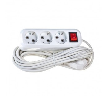 Удлинитель SMARTBUY, 3 гнезда 7 метра 16А/3,5кВт с выкл. и заземлением ПВС 3х1,0#2098493