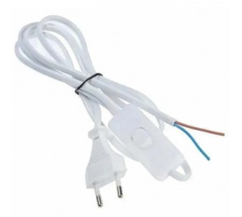 Сетевой шнур 2х0,5 мм², 1,8 м белый, шт#2114825