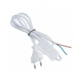 Сетевой шнур с выключателем 2х0,5 мм², 1,8 м белый, шт#2099560