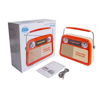 Радиоприёмник БЗРП Fresh РП-341 (УКВ 87.5-108МГц, DC5В, Акб. BT/USB/AUX), оранжевый#2142633