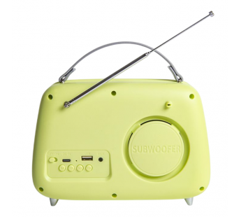 Радиоприёмник БЗРП Fresh РП-343 (УКВ 87.5-108МГц, DC5В, Акб. BT/USB/AUX), зелёный#2142635