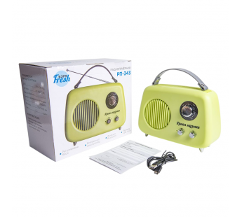 Радиоприёмник БЗРП Fresh РП-343 (УКВ 87.5-108МГц, DC5В, Акб. BT/USB/AUX), зелёный#2142636