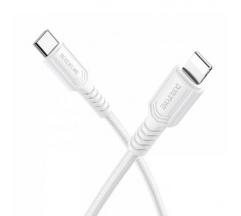 Кабель Type-C - Apple Lightning BOROFONE BX116 (27W/1m/текстиль) белый#2102425