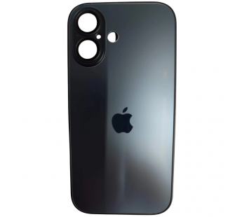 Чехол силикон-пластик iPhone 16 стеклянный матовый с логотипом темно-синий#2109986