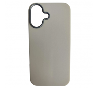 Чехол силиконовый iPhone 16 кожаный цветной белый#2132661