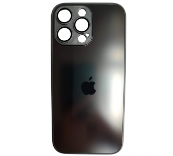 Чехол силикон-пластик iPhone 16 Pro Max стеклянный матовый с логотипом серый#2109981