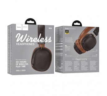 Накладные Bluetooth-наушники Hoco W64 (коричневый)#2100102