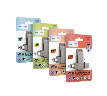 USB карта памяти HOCO UD15 256ГБ USB 3.2 + Type-C (серый)#2100429