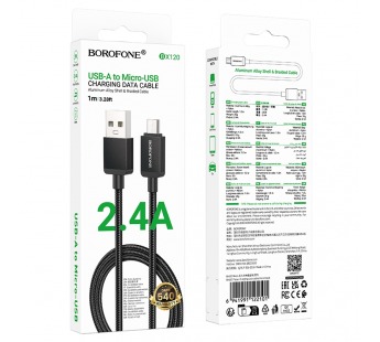 Кабель USB - Micro BOROFONE BX120 (черный) 1м#2117749