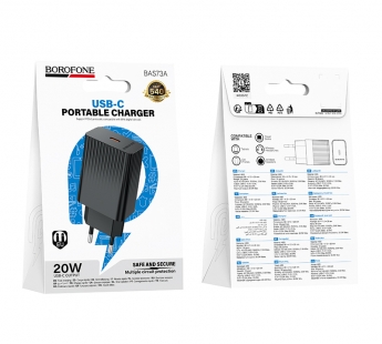 Адаптер сетевой BOROFONE BAS73A PD20W (черный)#2112925