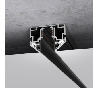 Магнитный шинопровод SLIM + профиль-держатель для натяжных потолков, 2 метра (чёрный), шт#2101516